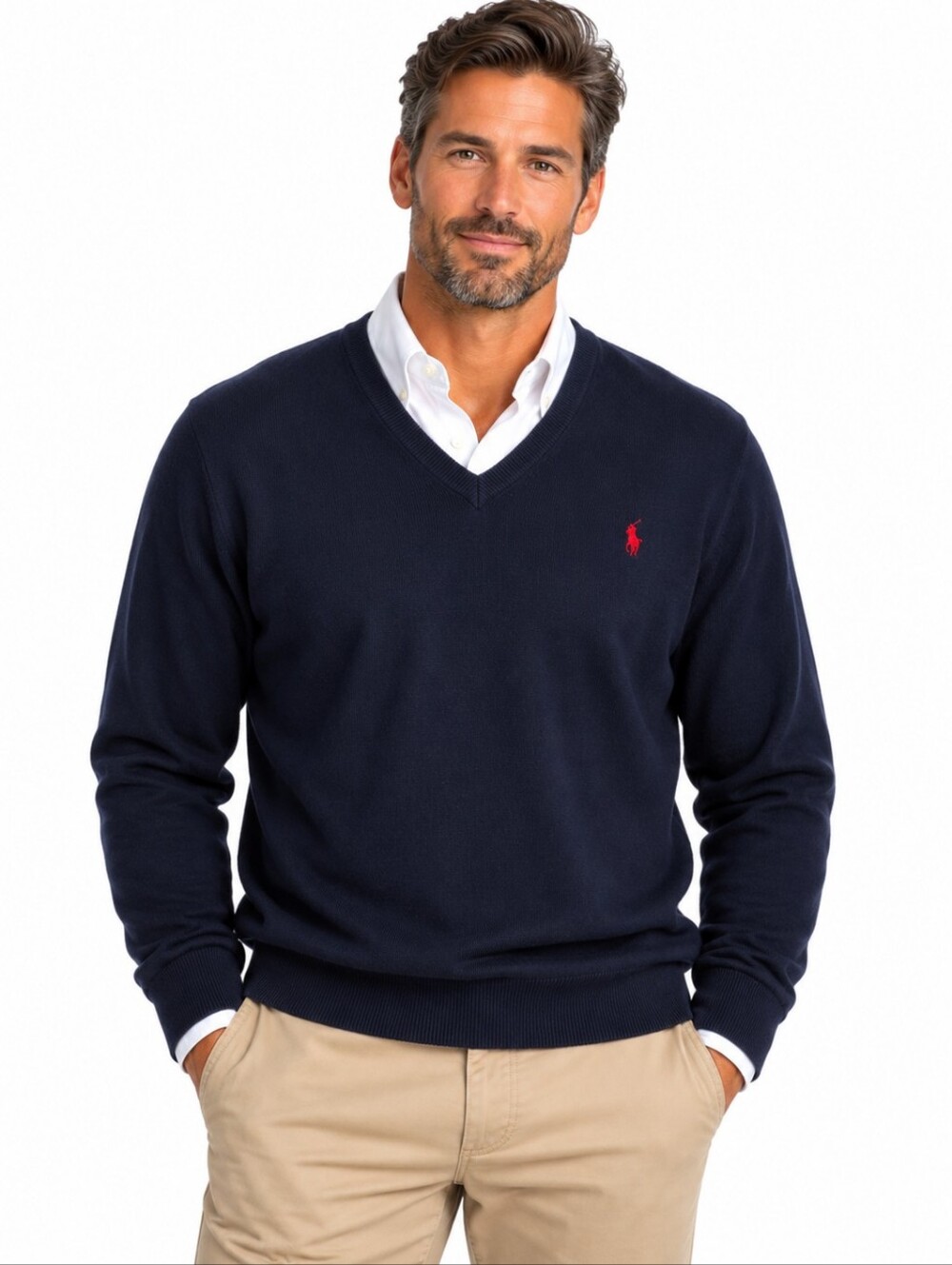 Polo Ralph Lauren Men's Pima Cotton V-Neck Sweater Navy XXL